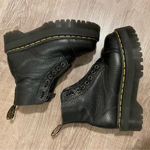 SINCLAIR MILLED NAPPA LEATHER PLATFORM BOOTS size 5 US 3 UK